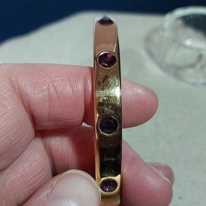 Gold wash Monet purple rhinestone bracelet